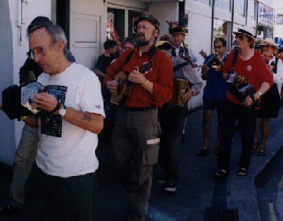 Wadebridge Festival- our Dave and Pete Coe in red- no surprises there then!